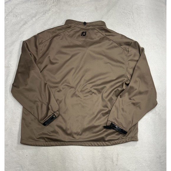 FootJoy FJ Brown Full Zip Fleece Lined Mock Neck Golf Jacket Men's Size 2XL - Picture 10 of 10